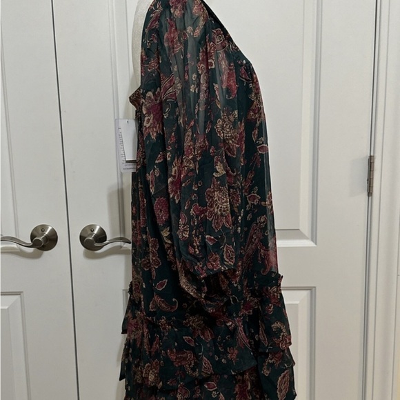 Band of the free Mandy floral long sleeve dress size large color pine berry - Picture 4 of 11